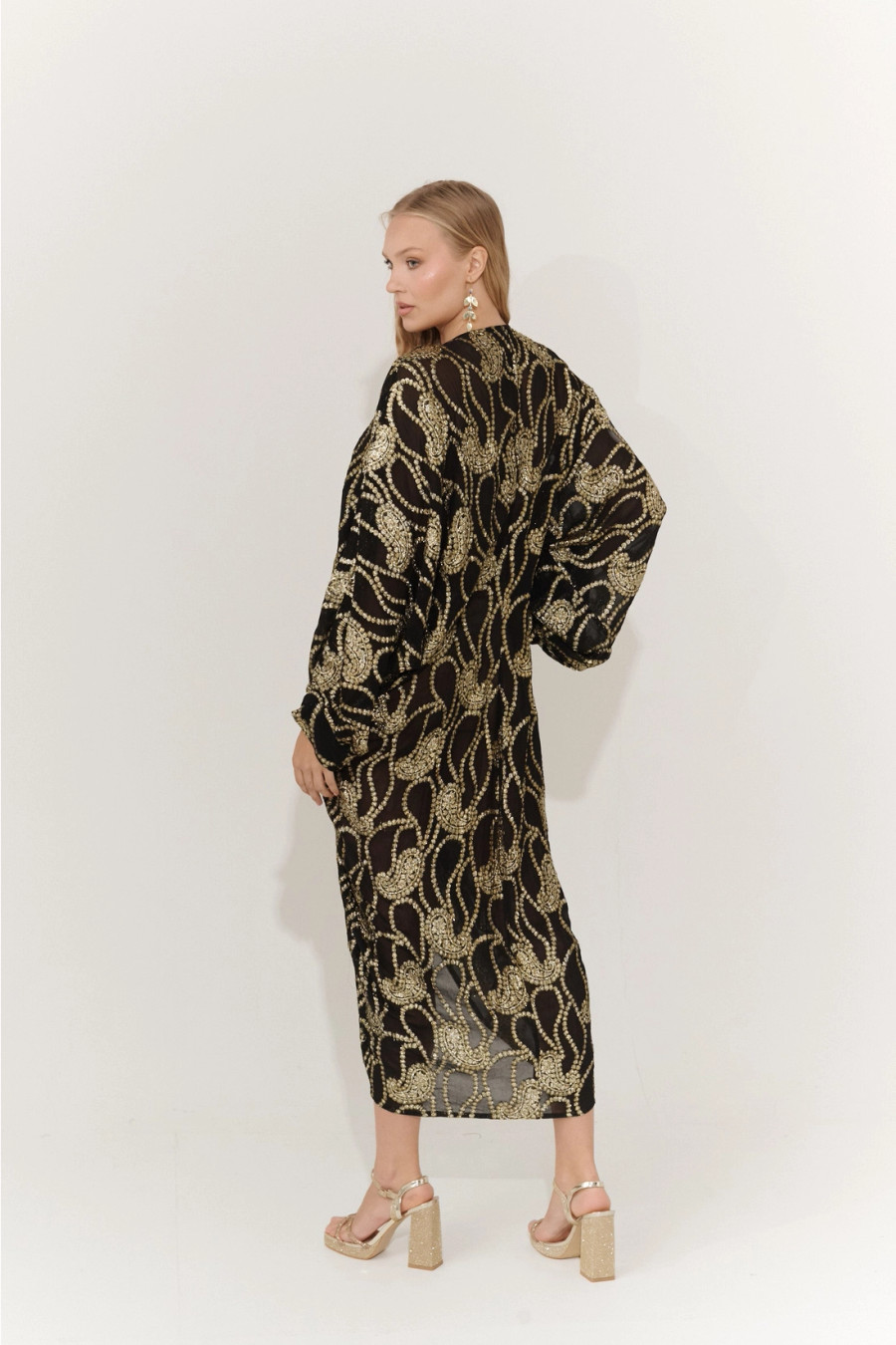 Capri Drape Midi Dress {Blk}