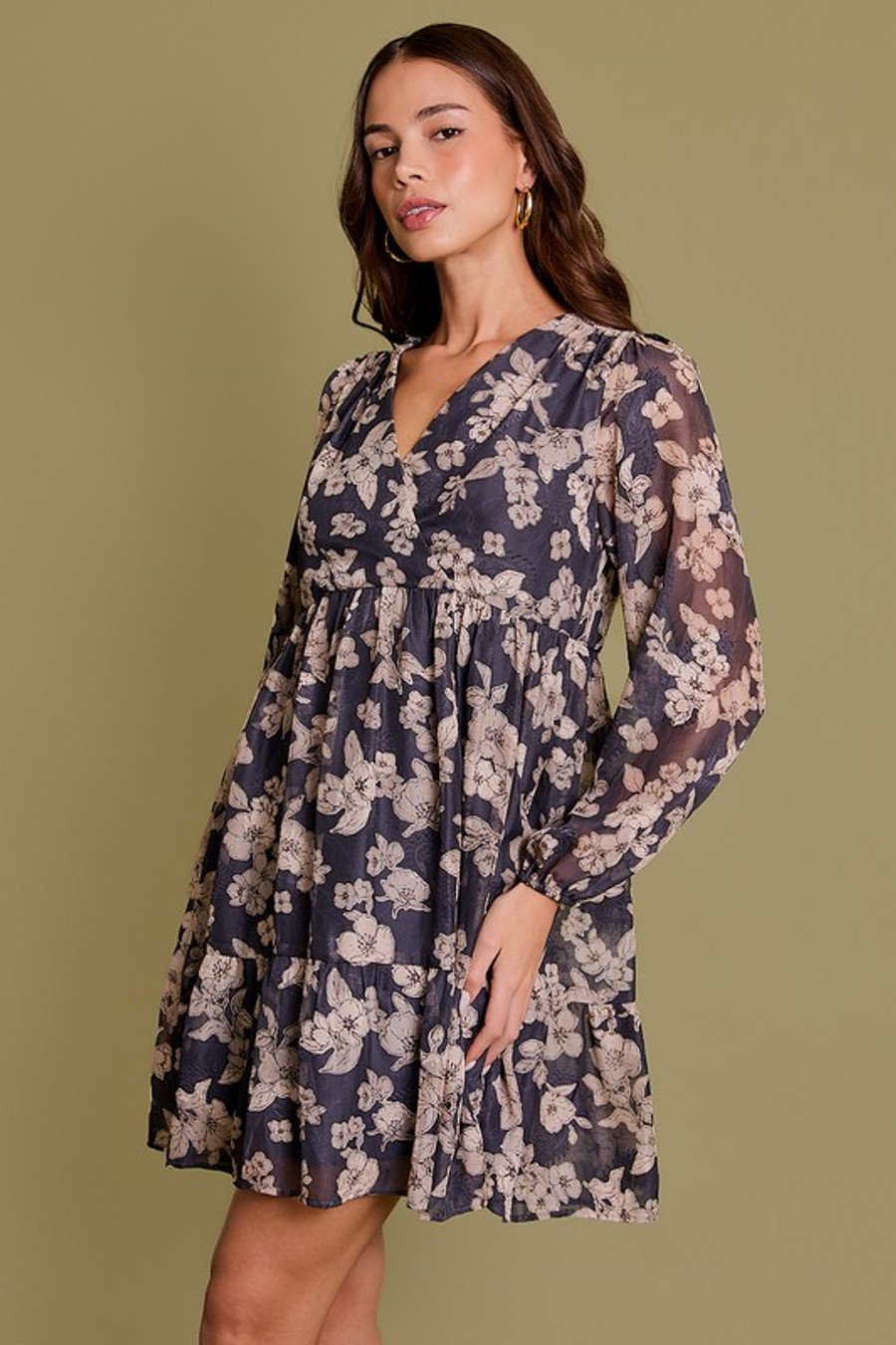 Jackie LS Mini Dress {Indigo}