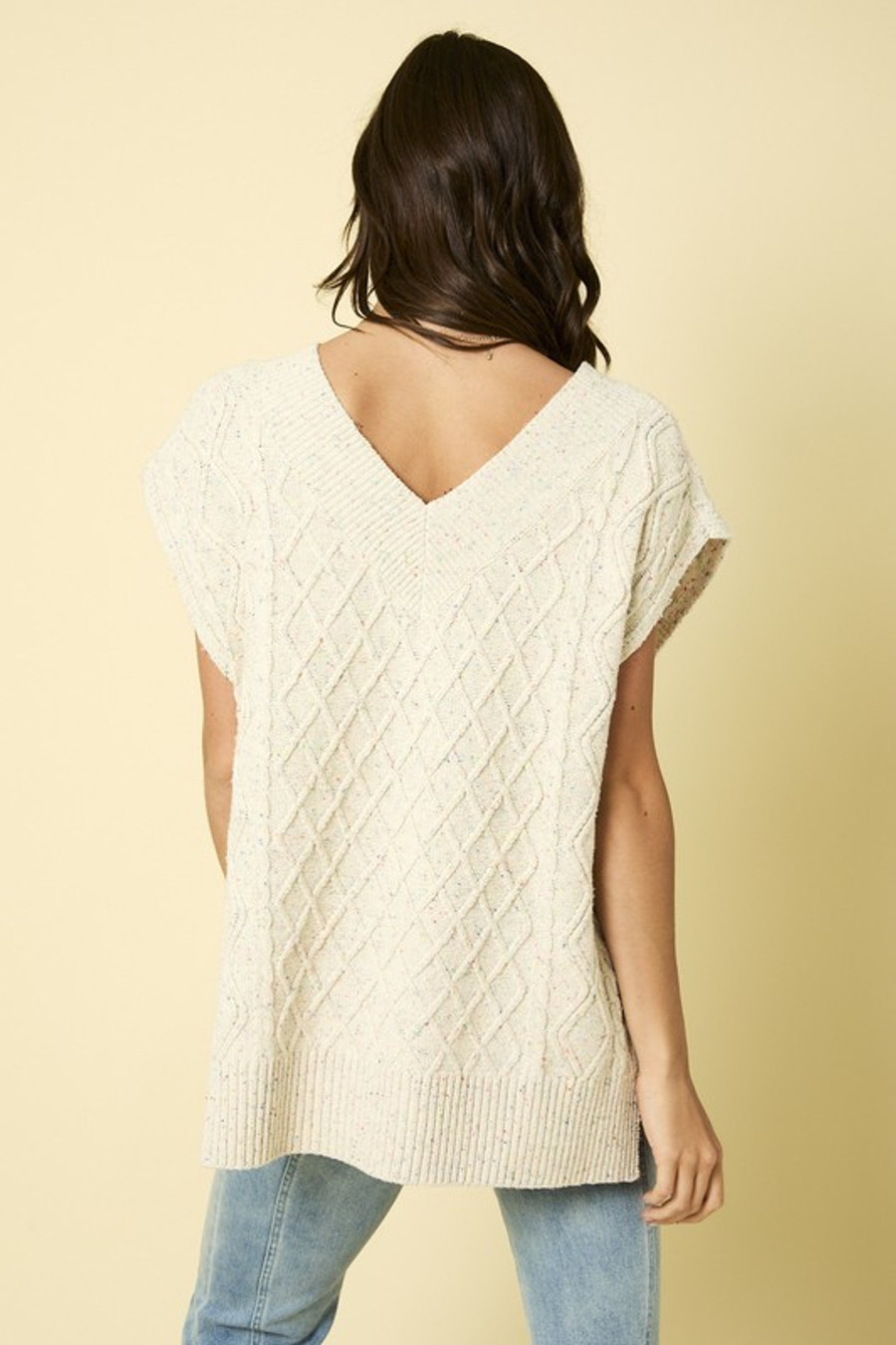 Helena Cable Knit Vest {Oat}