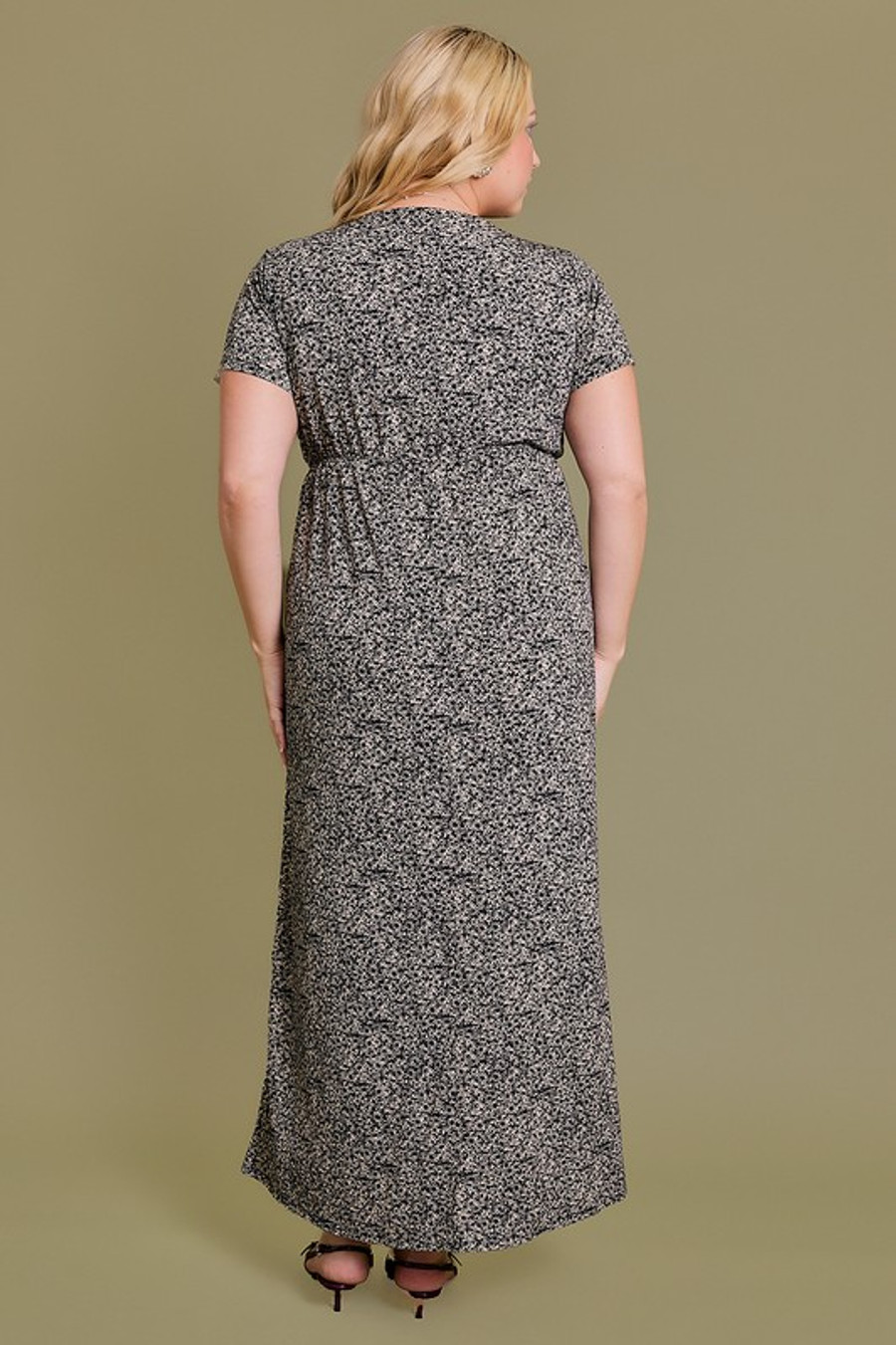 Dazed SS Maxi Dress {Black Ditsy}