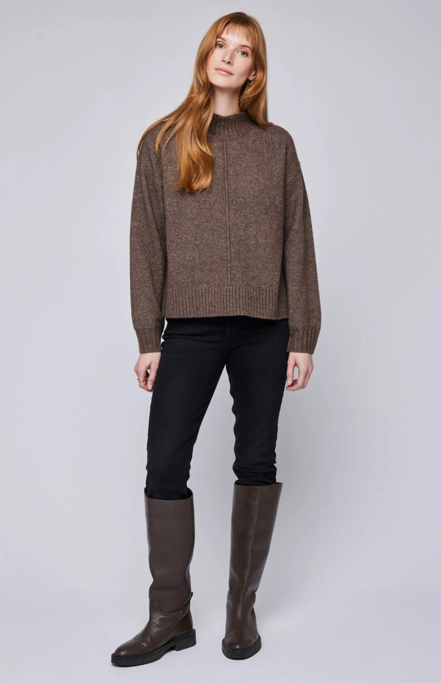 Crane Open Back Sweater {Wood}