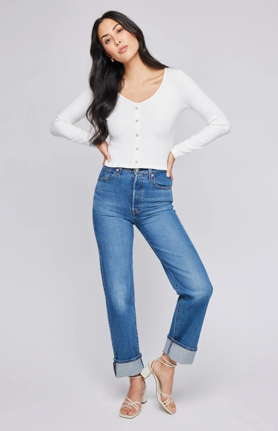 Zahara Ribbed BD Top {White}
