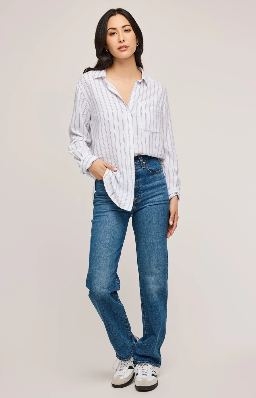 Dominique BD Top {White Stripe}