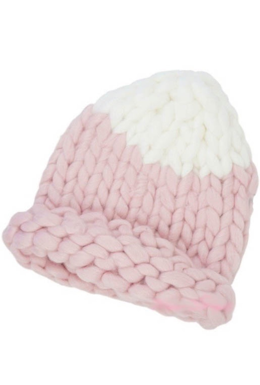 Loopy Knit Toque {Pink/Wht}