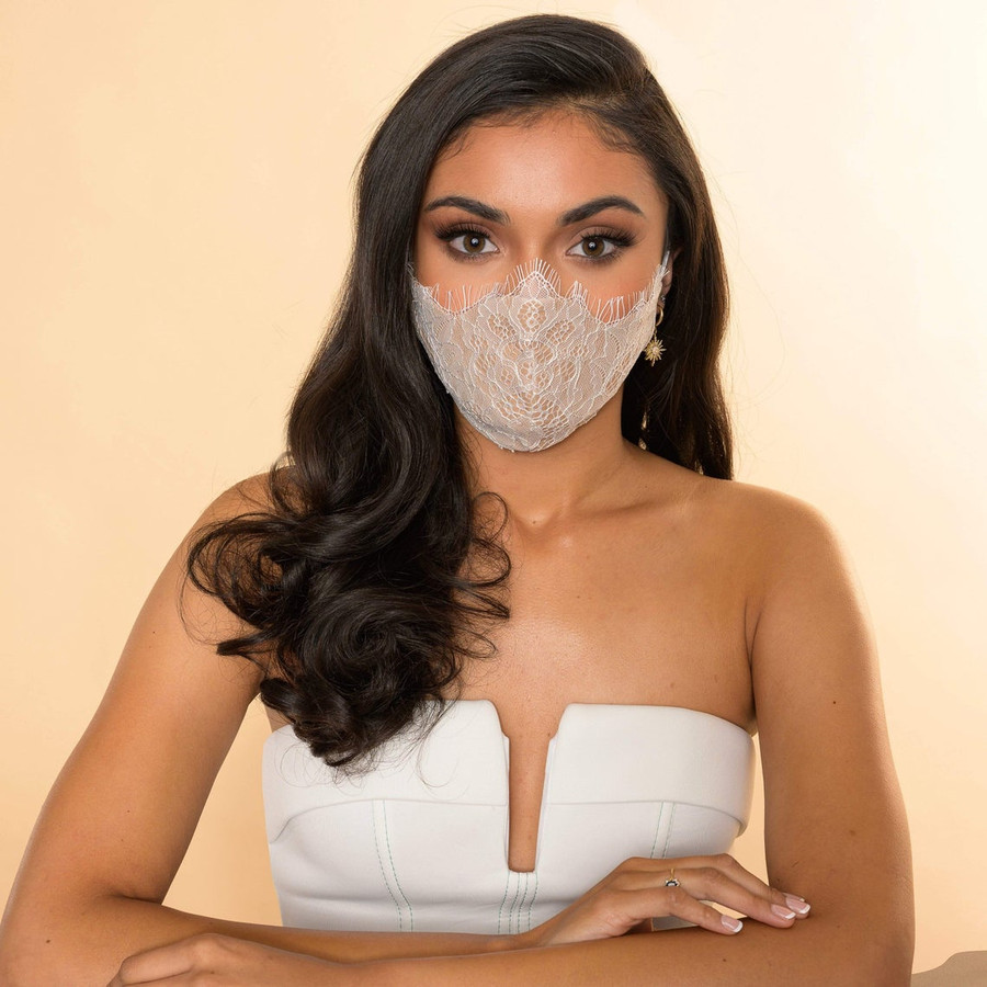 Luxury Lace Mask {Nude/Wht}