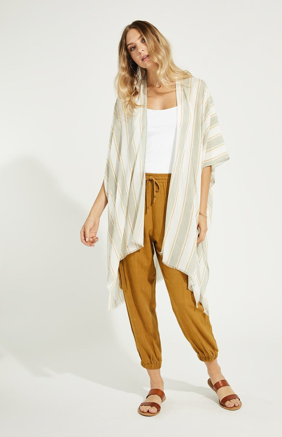 Malta Kimono {Sage Stripe}