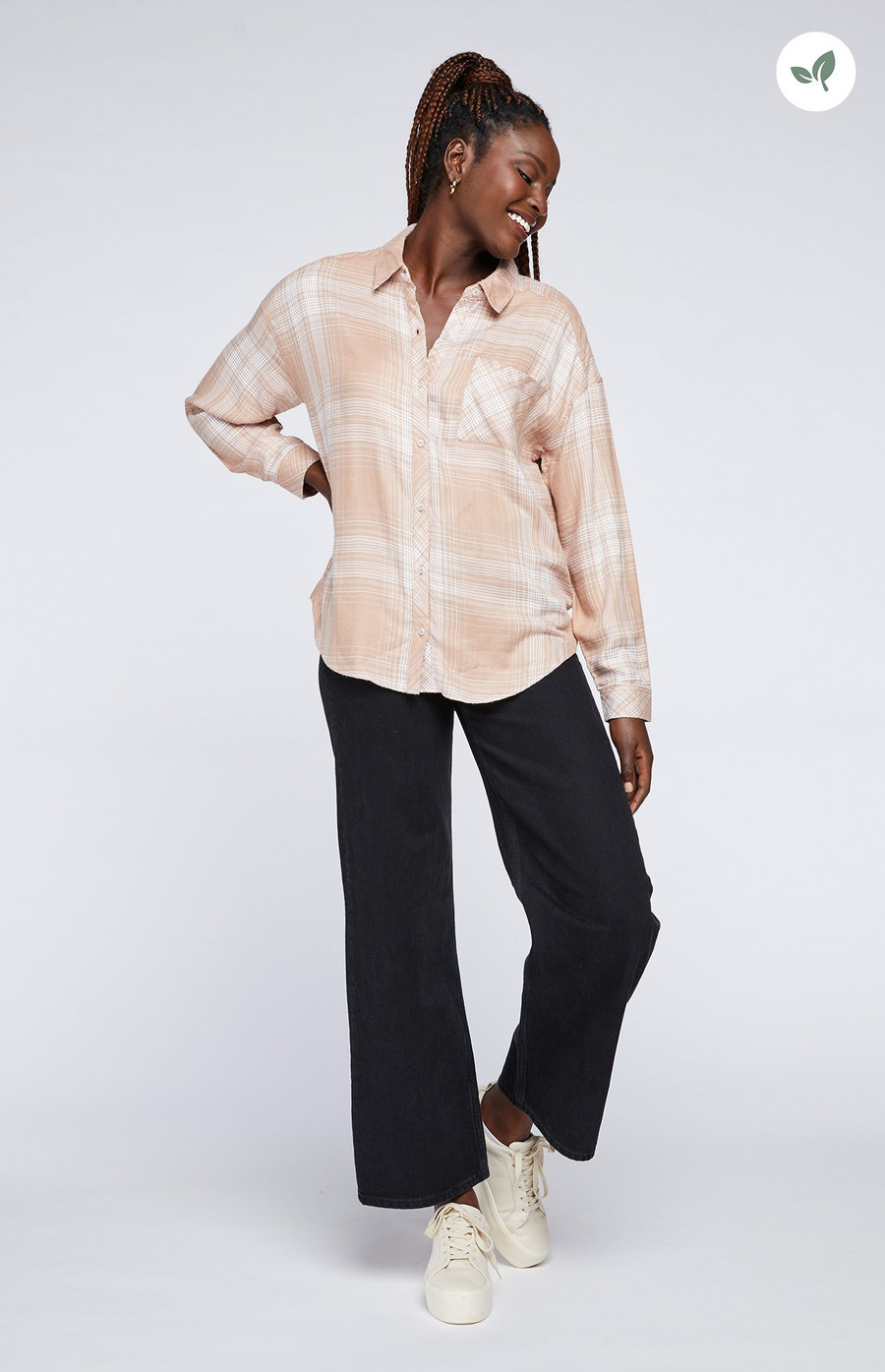 Alexia Top {Tan Plaid}