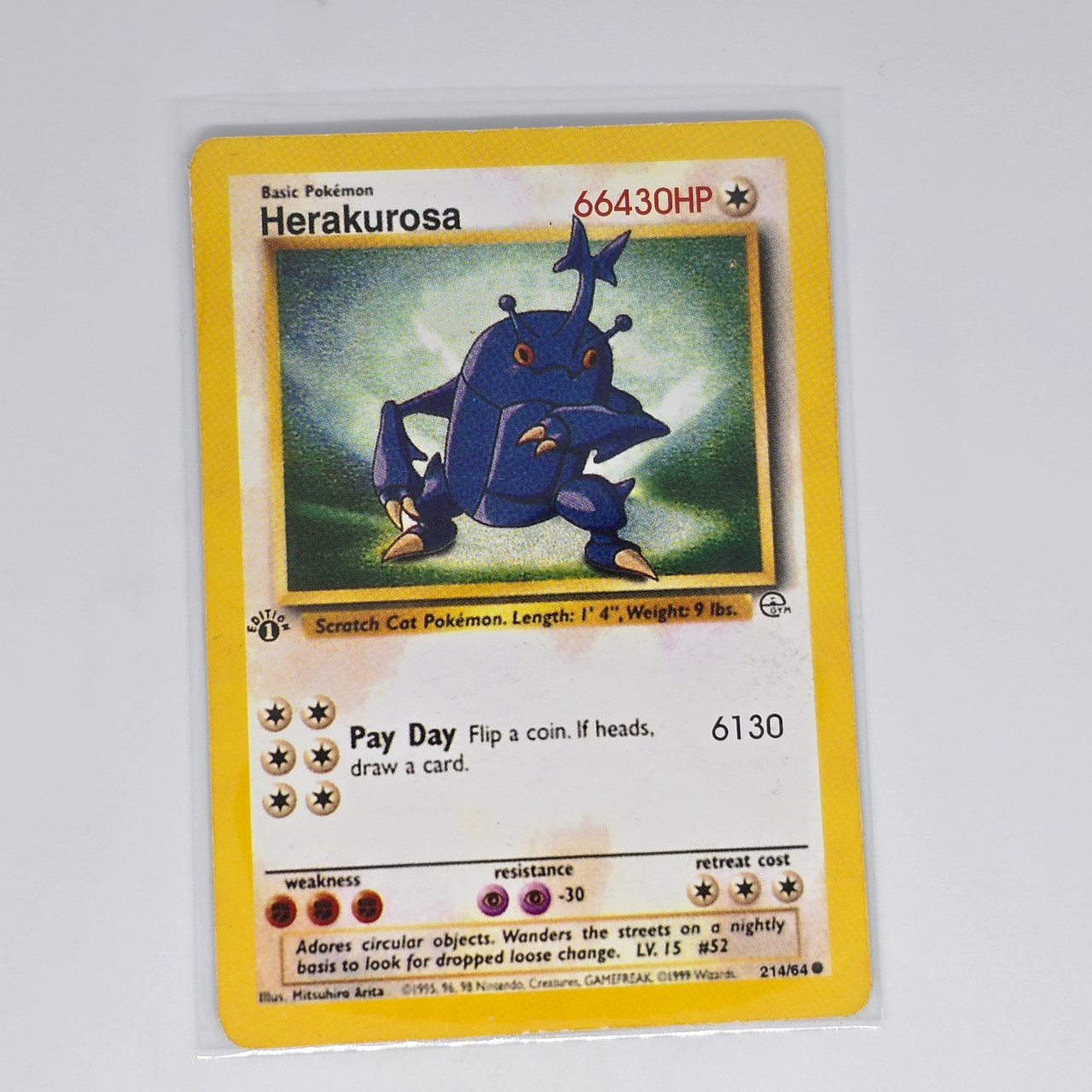 Vintage Pokemon Beckett (Japanese) Gym pachi Series Card Heracross  20240314B - Retro World Korea
