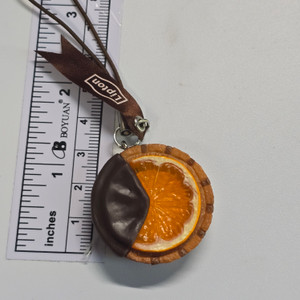 Chocolate Orange Pie Thing Mini Figure Keychain Charm Strap - 20260109 - RWK596