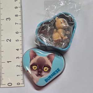 Kitty Club Flocked Mini Figure w/ Tin Case Keychain Charm - Burmese (UNUSED) - 20260604 - RWK623