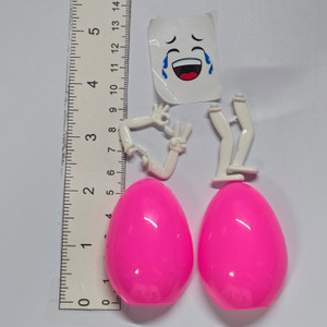 Cheap Plastic Egg Character Toy - Pink #01 (STICKER IS A RUB ON, SO BE CAREFUL WHEN APPLYING) - 20260629 - RWK664