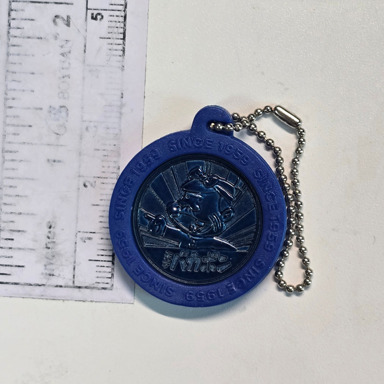 Weekly Shonen Sunday X Georgia Coffee 50th Anniversary Metal Coin Keychain Charm Strap - Blue - Tensai Bakabon - 20260309
