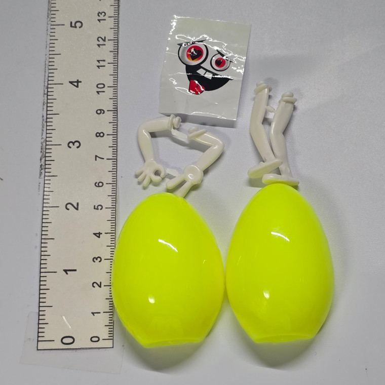 Cheap Plastic Egg Character Toy - Yellow (STICKER IS A RUB ON, SO BE CAREFUL WHEN APPLYING) - 20260629 - RWK664