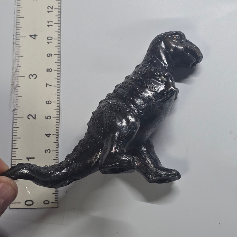 Vintage Japanese Super Heavy Metal Dinosaur Figure - T-Rex (HAS HOLES UNDER THE FEET, HIS TAIL AND IN HIS MOUTH. NO IDEA WHY) - 20260915