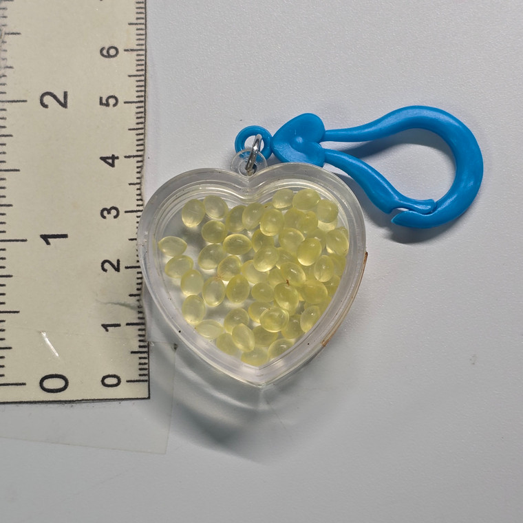 Vintage Japanese Plastic Heart Scented Beads Keychain - 20261013 - RWK688