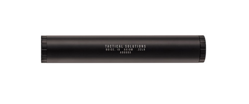 Up close product image of the AXIOM Rimfire Silencer in Matte Black