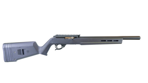 Product image of the MATTE BLACK INTEGRALLY SUPPRESSED X-RING RIFLE / HUNTER STOCK / STEALTH GRAY