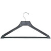 Dark Brown Plastic Open Hook Top Hanger with Trouser Bar - 112-002