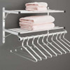 Modular Wall Double Shelf Coat Rack with Hanger Rod - 202 Series - Image Illustrates Design, Not to Scale - Hangers Sold Separately
