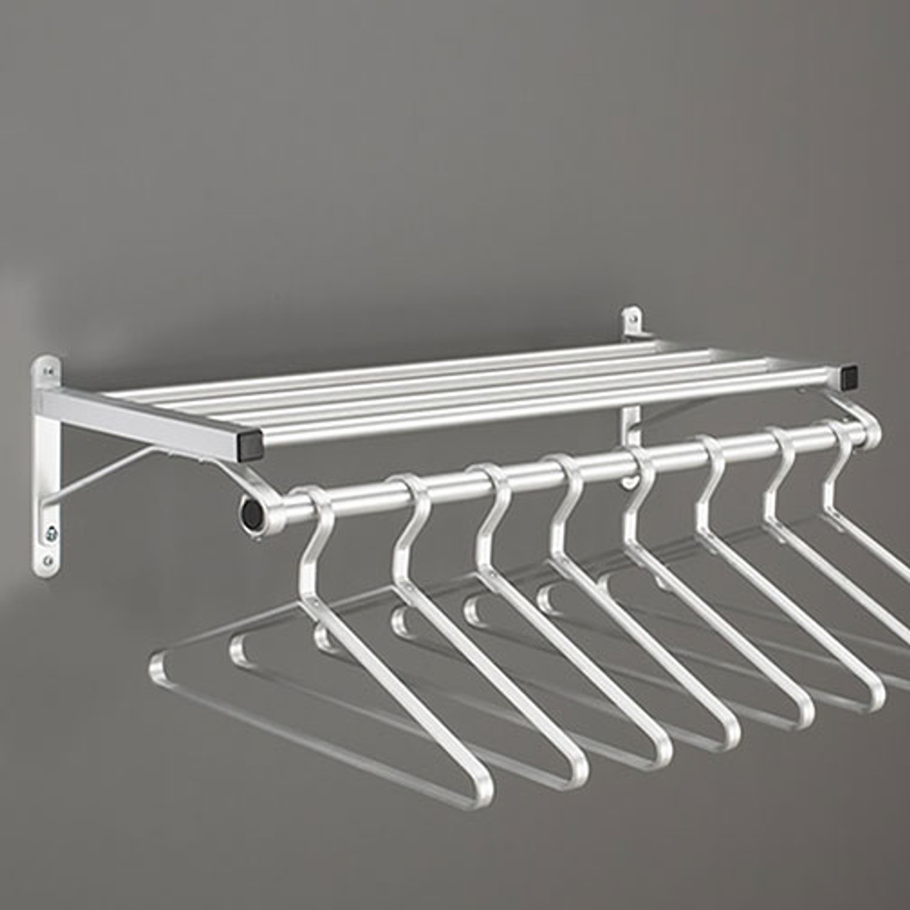 201 Series Modular Wall Coat Rack with Hanger Rod - Image Illustrates Design, Not to Scale - Hangers Sold Separately
