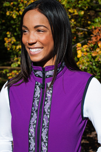 WOMEN'S GLACIER VEST / (Softshell) / Razzleberry, / Salmon-Purple