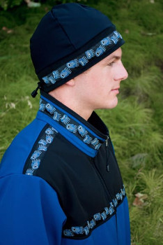 MEN'S ARCTIC HAT / (Hybrid) / Solid Black,  /  Bear Tracks-Blue (trim)