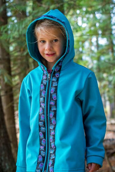BEACHBERRY JACKET / (Softshell)  / Tide Pool, / Bear Tracks-Purple (trim)