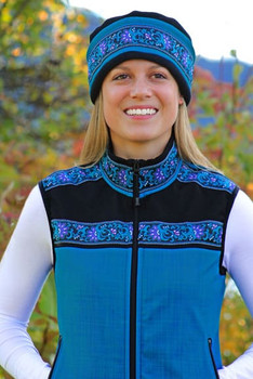 WOMEN'S KODIAK VEST / (Softshell) /  Ocean, Black, / Wild Geranium (trim)