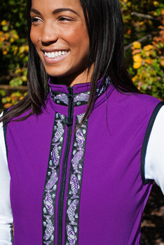 WOMEN'S GLACIER VEST / (Softshell) /  Razzleberry, / Salmon-Purple (trim)