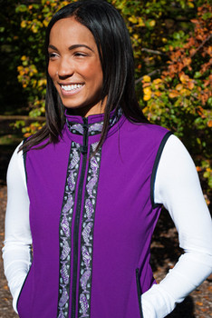 WOMEN'S GLACIER VEST / (Softshell) /  Razzleberry, / Salmon-Purple (trim)