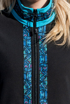 ALEUTIAN JACKET / (Softshell) / Black, Tide Pool, / Totem-Aqua (trim)