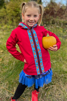 BEACHBERRY JACKET / (Softshell)  /  Red Pepper, / Katmai-Teal (trim)