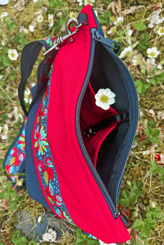 Big Dipper Bag  / (Softshell) /  Raven, Scarlet / Midnight Blossom(trim)