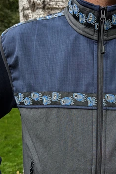 MEN'S KODIAK VEST / (Softshell) / Falcon Grey, Navy, / Bear Tracks-Blue (trim)