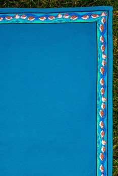 BLANKET - 5' x 5'  /  (Cobblestone-Textured Single-Sided Fleece) / Teal, / Sandpipers-Teal (trim)