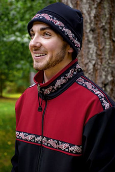 MEN'S ARCTIC HAT / (Hybrid) / Solid Black,  / Salmon-Red (trim)