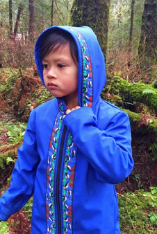 BEACHBERRY JACKET / (Softshell) / Pacific Blue, / Puffins-Brite (trim)