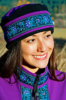 WOMEN'S AURORA HAT / (Softshell) /  Razzleberry, Black,  / Wild Geranium (trim)