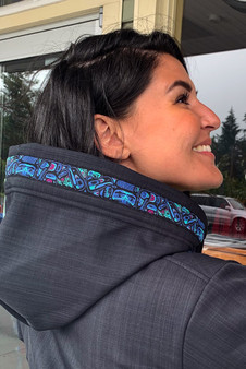 DENALI JACKET / (Softshell)  /  Raven, / Totem-Aqua (trim)