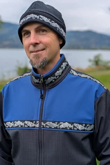TUNDRA JACKET / (Softshell) / Raven, Bluestone, / Salmon-Grey (trim)