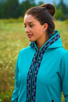 DENALI JACKET / (Softshell)  /  Tide Pool, / Bear Tracks-Purple (trim)