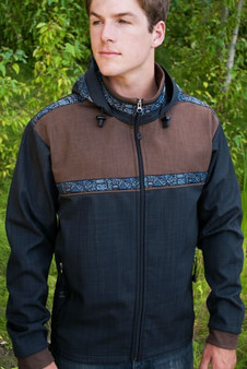 KODIAK JACKET / (Softshell) / Raven, Ridge, /  Totem-BlueGrey (trim)