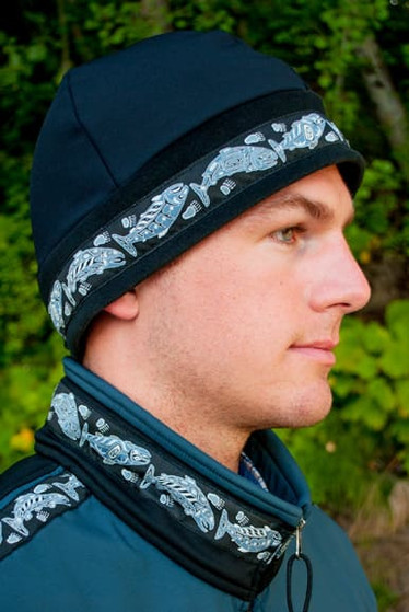 MEN'S ARCTIC HAT / (Hybrid) / Solid Black,  / Salmon-Navy (trim)