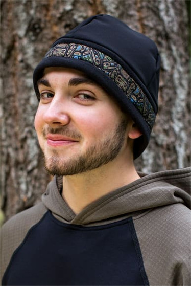 MEN'S ARCTIC HAT / (Hybrid) / Solid Black,  / Totem-Tan (trim)