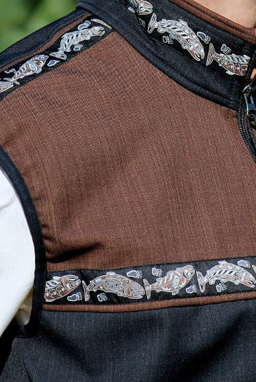 MEN'S KODIAK VEST / (Softshell) / Raven, Ridge, / Salmon-Copper