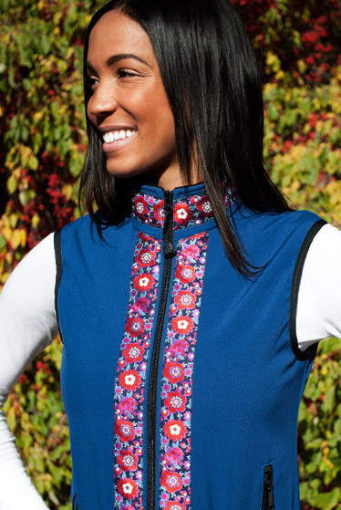 WOMEN'S GLACIER VEST / (Softshell) / Bluestone, / Cordova Bouquet