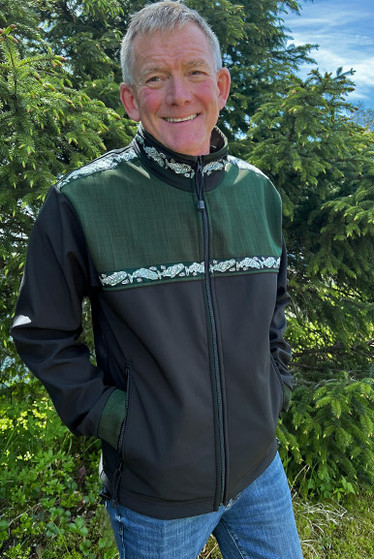 KODIAK JACKET / (Softshell) / Black, Fjord / Salmon-Green (trim