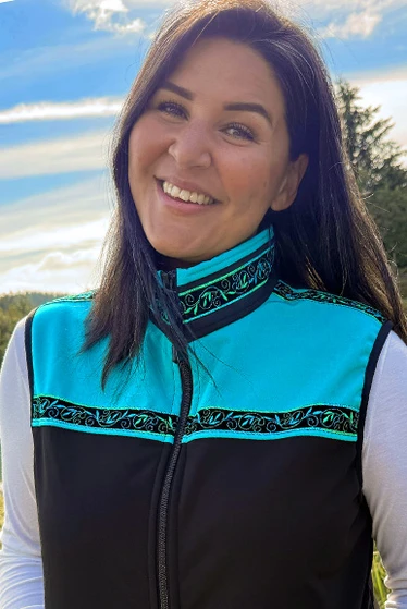 WOMEN'S KODIAK VEST / (Softshell) /  Black, Tide Pool, / Velvet-Beachglass trim