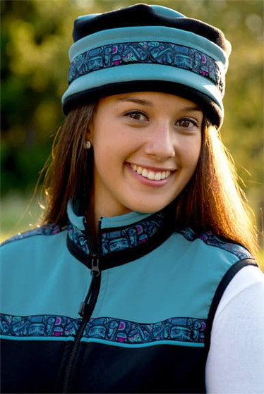 WOMEN'S AURORA HAT / (Softshell) /  Glacier,  Black,  / Totem-Aqua (trim)