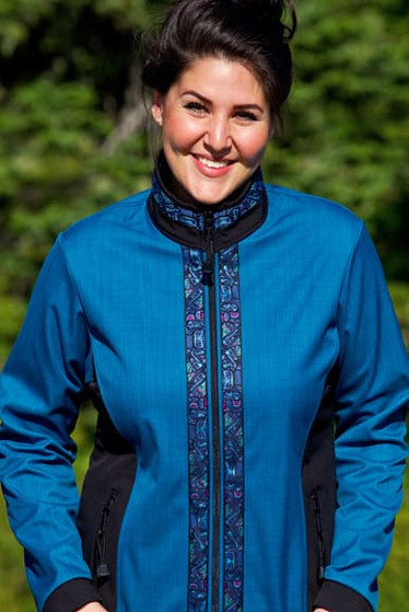 ARCTIC JACKET / (Softshell) / Ocean, Black, / Totem-Aqua (trim